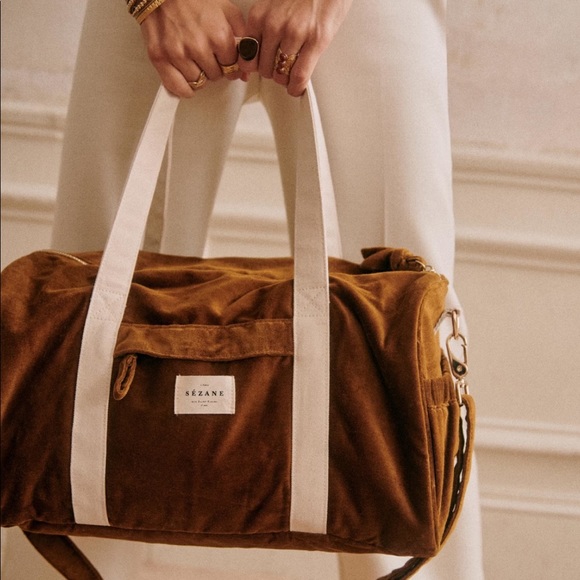 💋*FOUND* 🥂SÉZANE ALBERTA DRESS - Blue Denim SZ 2  MINI BOWLING BAG - Saffron V - Picture 4 of 4